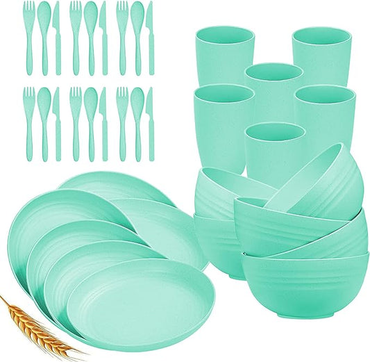 Lightweight & Unbreakable Dinnerware Set Green