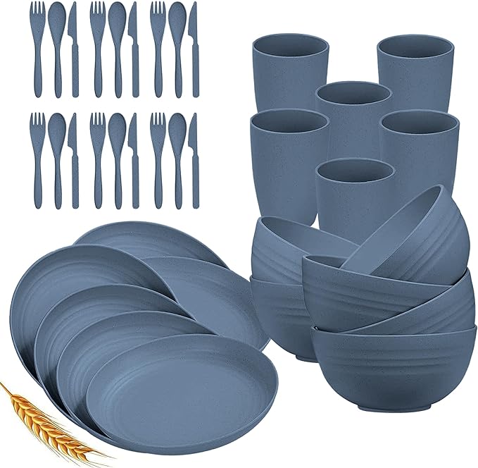 Lightweight & Unbreakable Dinnerware Set Dark Blue