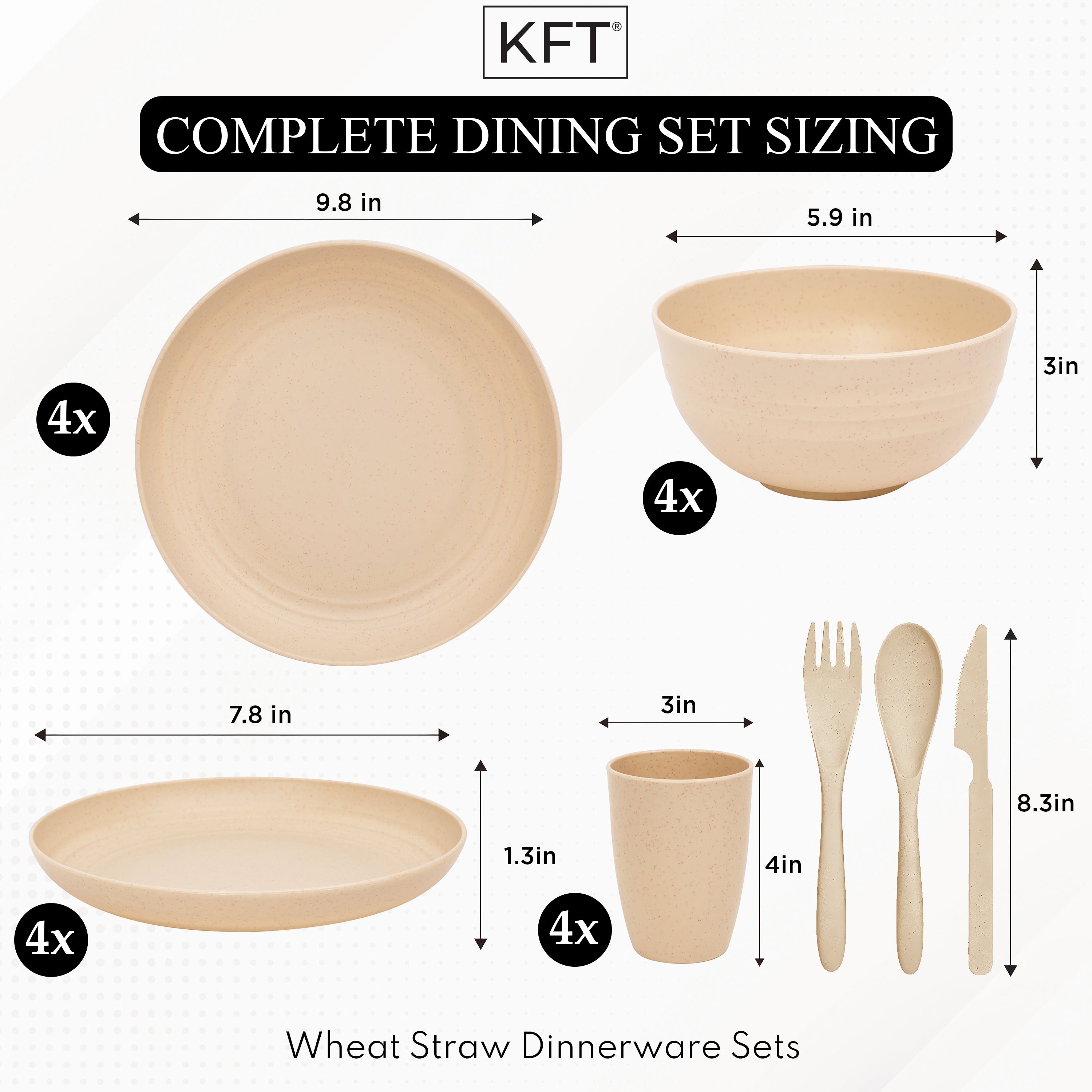 Lightweight & Unbreakable Dinnerware Set Beige